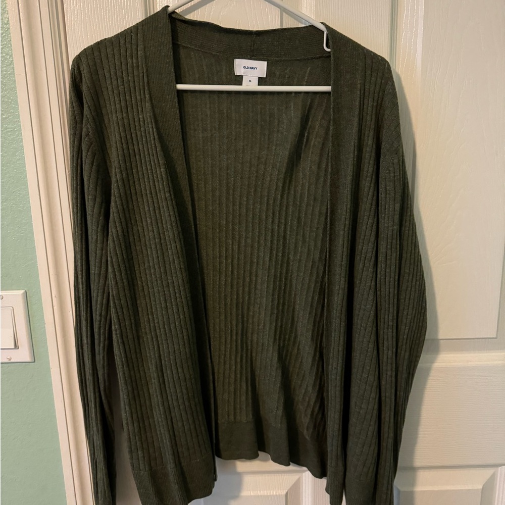 Old Navy green cardigan sweater